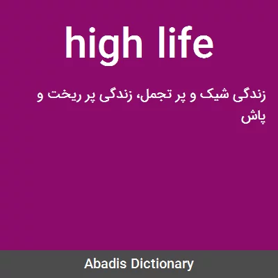 معنی high life